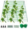 48 x 48 Zoll Faltbares Gurkenspalier für Hochbeet - A-Rahmen Garten Rankgitter für Kletterpflanze Outdoor mit Kletternetz und Pflanzenstützclip für Outdoor-Pflanzen Zucchini Gemüse Tomaten Blumen