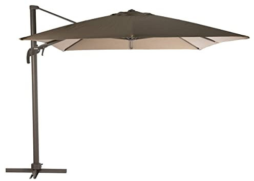 Hespéride - Parasol déporté carré inclinable Éléa Noisette et Praline