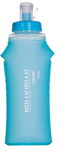 ?? Bottiglie d'acqua pieghevoli | Borraccia sportiva con cannuccia – Contenitore per borse d'acqua a prova di perdite per viaggi, zaino portatile