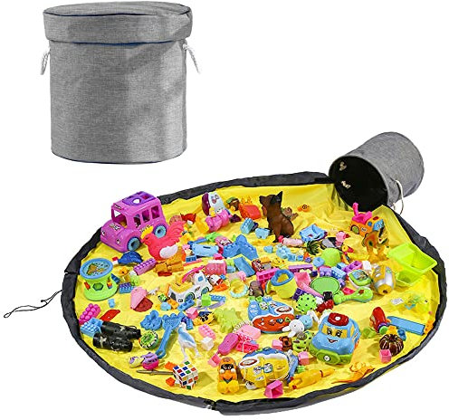 DZOZO Toy Storage Basket Toy Storage Bag Toy Drawstring Bag Toy Storage Bin with Large Play Mat Toy Organizer Toy Storage Mat Bag Toy Quick Storage Bag Toy Storage Container Play Area Organizer