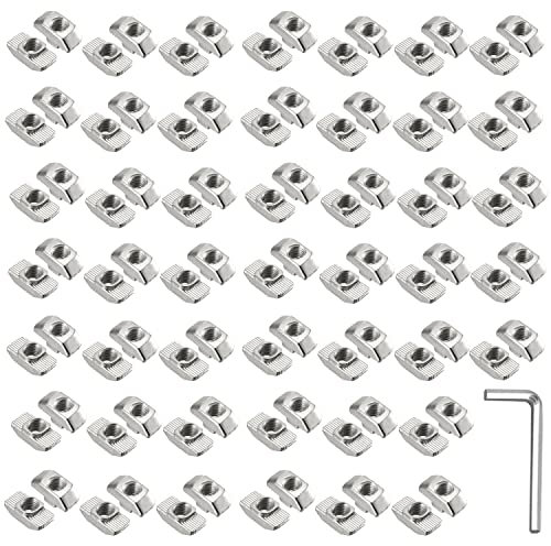 Nutensteine M6 100STK, T-Nut-Muttern Schiebemutter Hammermutter t Nut Muttern Stahl Verzinkt, Hammerkopf Befestigungsmutter für Aluminiumprofil Standard-30-Serie