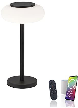 Paul Neuhaus LED Tischleuchte Q-Etienne Smart Home, dimmbar warmweiß - kaltweiß, Alexa kompatibel, Fernbedienung, klassische Tischlampe……