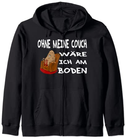 Ohne meine Couch bin ich am Boden, Couch Potato Gamer Kapuzenjacke