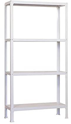 Wohnregal Living Koala Metal mit 4 Fachböden | HxBxT 160x100x30cm | Fachlast 150kg | Weiß/Weiß Zimmerregal, Standregal, Bücherregal, Küchenregal, Kellerregal, Steckregal, Garagenregal, Lagerregal
