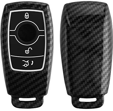 kwmobile Autoschlüssel Hülle kompatibel mit Mercedes-Benz Smart Key (Keyless) - Hardcover Schutzhülle Schlüsselhülle Cover in Schwarz