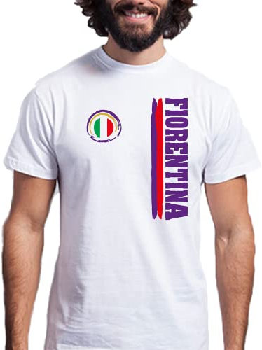 T-Shirt Uomo Bambino Fiorentina Logo Sport Calcio Calcetto Tempo Libero Relax Maglietta Squadra Cuore Toscano La Viola Gigliati Tifosi Tifoso