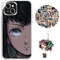 Compatible with iPhone XS Case Demon -Slayer Shinobu Anime Design [With Keychain and 50pcs Stickers] Cartoon Transparent Soft Silicona Case for iPhone XS