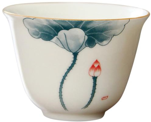 Tasse à thé en porcelaine blanche peinte à la main – Élégante théière en céramique pour la maison, le bureau et la maison de thé