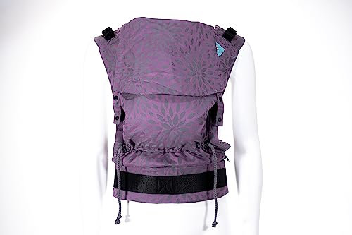 DuoFlex-Die Babytrage für alle Lebenslagen und jedes Alter | Fullbuckle und Onbuhimo | ab Geburt bis zur Toddlerzeit | mit praktischem Rucksackbeutel | Flora Purple Grape