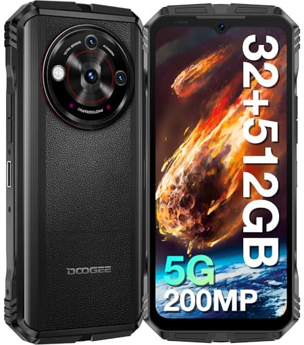 DOOGEE V30 PRO 5G Rugged Smartphone [2024], 32GB + 512GB Telefono Indistruttibile Android 13, 6.58 FHD+ 120Hz Smartphone Rugged, 10800mAh, 200MP+24MP, IP69K/IP68/ Dual SIM/NFC/WiFi6/GPS - Nero