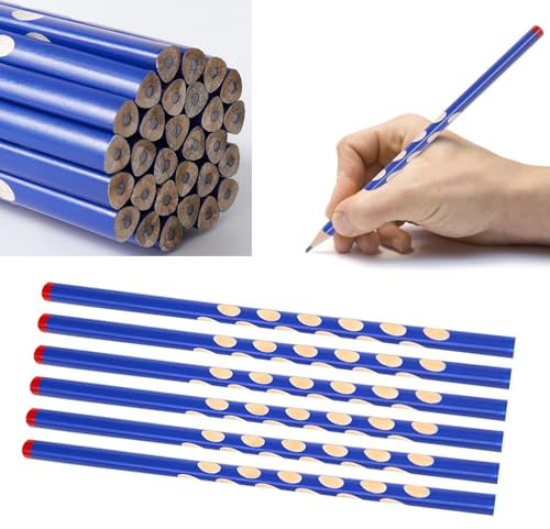 MEISO 30 Stück Bleistifte HB, Dreieck Holz Bleistifte, Kinder Schreiblernbleistift, Rutschfeste Bleistifte, Easy Start Bleistift, Schreiben, Zeichnen Bleistift für Zuhause, Schule, Büro