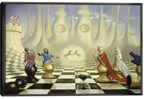 BOHU ARTS Vladimir Kush Chess Wandkunst Dali Surrealismus Leinwand Kunst für Schlafzimmer Wohnzimmer Büro fertig zum Aufhängen