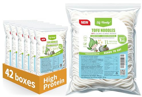 Elf-Family Tofu-Nudeln - Instant Nudeln High Protein,Weniger Kohlenhydrate, Low Carb, Vegan, schnelle Zubereitung, Authentisch aus Thailand(300g×42er pack), Low Fat/Zuckerfrei
