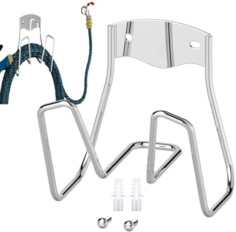 Garden Hose Holder Wall Mount, Heavy Duty Stainless Steel Hose Hanger with Screws and Expansion Tubes, Metal Hose Reel for 90 ft 1/2, 80 ft 5/8, 70 ft 3/4, Sturdy Hose Hook Rack for Water Hose