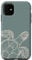 iPhone 11 Sea Turtle Line Art On Sage Green Case