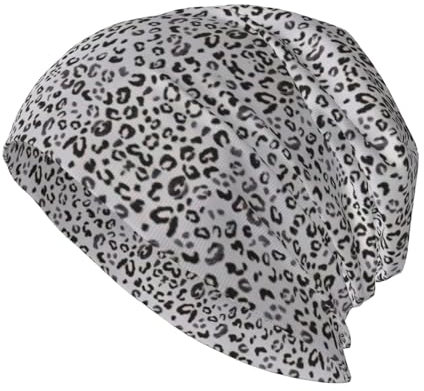 Buytruew Unisex Beanie-Mütze mit Leopardenmuster, warm, für Erwachsene, Chemo-Kappe, lockere Krebs-Kopfbedeckung, leopardenmuster, One size