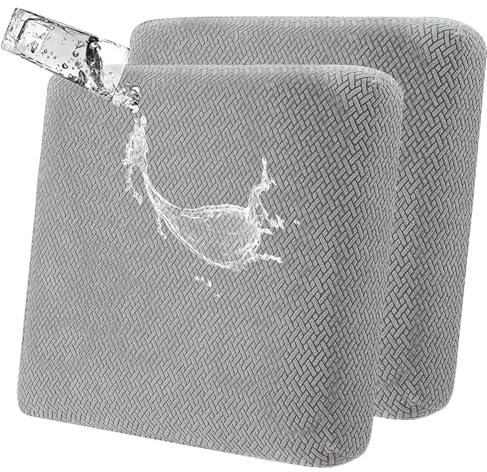 SHANNA Stretch Sofa Sitzkissenbezüge rutschfest Sofabezug: 2-Sitzer wasserdichte Couchkissen Schonbezüge Hochelastische Outdoor-Kissen Couch Schonbezug Waschbarer Möbelschutz für Haustiere (Hellgrau)