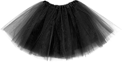 Gonna Tulle Donna Gonna Tutu retrò Gonna Tutu in Tulle a Tre Strati per Adulti con Fodera Gonna in Tulle Nero Anni '80 per Celebrazione di Halloween Rock Party Festival