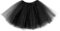 Tüllrock Damen Retro Tütü Rock Dreilagiger Tüll Tutu Rock für Erwachsene mit Futter 80er Jahre Tüll Rock für Halloween Rock Party Festival Feier Schwarz