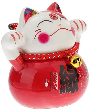 RORPOIR Rotes Katzenornament Heimdekoration Kreativer Spartopf Sparglas Für Jungen Und Mädchen Heimdekoration