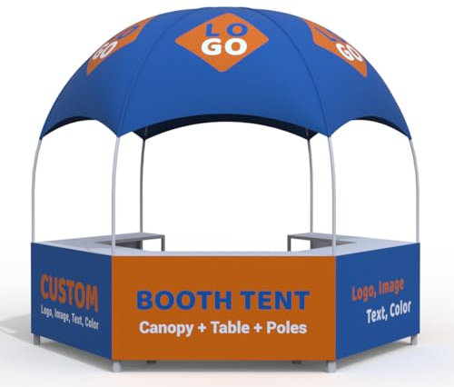 3 x 3 m kuppelförmige Kiosk-Zelte für Messen, sechseckig, Business-Pop-Up-Zelt mit Logo, Text, Fotofarbe