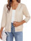 Gyabnw Strickjacke Damen 3/4 Ärmel Cardigan Sweatshirt Casual Einfarbig Strickmantel Freizeit Outerwear