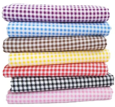 7 Stück/Set 50 x 50 cm Patchwork Stoffe Paket aus aus 100% Baumwolle Stoffbündel Nähen Stoffreste Baumwollstoff meterware Stoffpaket Quilten Stoff DIY Basteln Baumwolltuch Karierte Serie