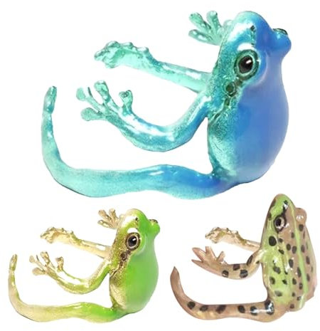 Wuyooprt Lustiger Baumfrosch-Ring, niedlicher Froschring, verstellbare Emaille-Frosch-Ringe für Damen und Herren, kreative Simulation, Baumfrosch-Fingerband, Tierring, Schmuck für Frauen und Mädchen,