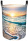 Strandkorb mit Sonnenuntergang, Ozean, einlagig, schmutzige Kleidung, Wohnzimmer, Schlafzimmer, Aufbewahrungskorb, täglicher Gebrauch im Haushalt