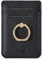 DMaos Card Holder Sleeve with Ring, RFID Credit Wallet PU Leather Stick On Back Grip for iPhone Samsung Smartphone - Black