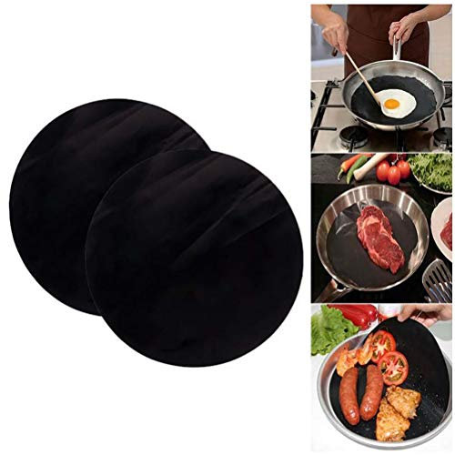 Runde, Antihaftbeschichtete Bratpfanneneinlage für Hohe Temperaturen, 2er-Pack, Leicht zu Reinigendes -Wok-Blatt für das Grillen und Backen in der Küche (Wie gezeigt)