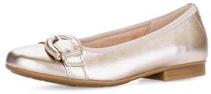 Gabor Damen Klassische Ballerinas, Frauen Flats,Abendschuhe,Slip-ons,klassisch elegant,Ballerinen,Pumps,Halbschuhe,Puder (Gold),41 EU / 7.5 UK