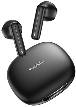 YESIDO TWS25 ANC Bluetooth Earphones – BT5.3 Semi-In-Ear Wireless Earbuds with HD Microphone, 13mm Drivers, and 16H Total Playtime – Black