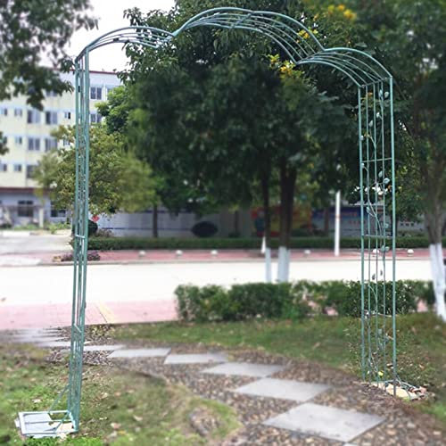Fashionable Vintage Green Garden Arch 63in Free Standing Wrought Iron Pergola for Climbing Plants Roses and More Weatherproof Outdoor Arbor Arch