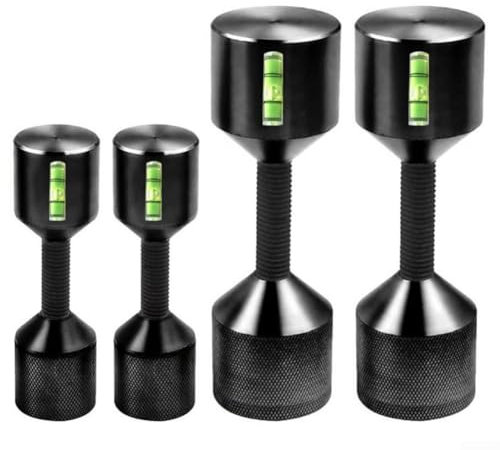 Aluminium-Flansch-Positionierungsstift-Set mit zwei Löchern und integrierter Wasserwaage, Zwei-Loch-Ortungswerkzeug für Rohrausrichtung (schwarz, 4 Stück)