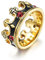 Diamantring mit Kruzifix-Krone für Männer und Frauen, modischer Vintage-Ring Edelstahl