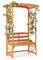 COSTWAY Arco Jardín con Banco, Madera de Abeto, Pérgola para Plantas Trepadoras con Banco de 2 Plazas, 120 x 58 x 189 cm, Arco de Rosas Jardín Patio, Natural
