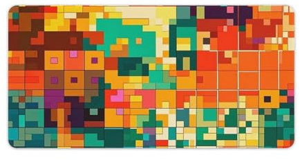 Pixel Art Mauspad, Gaming-Mauspad, groß, Laptop-Schreibtischunterlage mit genähten Kanten, rutschfeste Schreibtischunterlage für Büro, langer Druck, Mäusepad mit Gummiunterseite, 30 x 60 cm