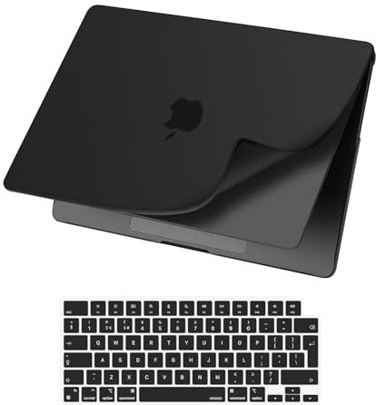 MOSISO Funda Compatible con MacBook Pro 16 Pulgadas 2025-2021 M4 M3 M2 M1 A3403 A3186 A2991 A2780 A2485, Antihuellas Mate Resistente Arañazos PP Mate Suave Carcasa Suave&Teclado Tapa,Negro