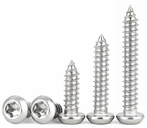 HAISHANG 50 Piezas M4x16 mm Tornillos Autorroscantes de Acero Inoxidable A2 V2A, Cabeza Plana Tornillos Torx Redonda Autoperforante