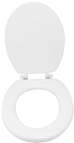 KONTONTY Tapa Inodoro Reforzada Cubierta Asiento Wc Silenciosa Material Duradero Blanco Uo Para Uso Cotidiano Familiar