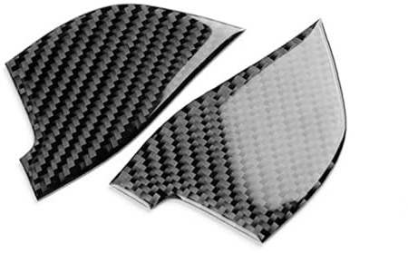 Interieur Zubehör Weicher Carbonfaser Aufkleber Für Ford Für Mustang GT 2024 2025 LHD RHD Autotür Innendreieck Panel Innenverkleidung Zubehör(Black Carbon)