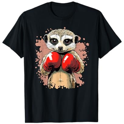Erdmännchen-Box-Champion mit Handschuhen T-Shirt