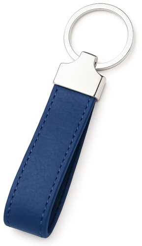 Tidero Schlüsselanhänger Leder Oslo | Geschenk Weihnachten Jahrestag Geburtstag Männer Frauen | 100% Handmade in Germany - Blau