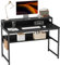 CubiCubi Computer Home Office Desk, gaming desk 120 x 60 cm Small Desk Table with Storage Shelf and Bookshelf, Study Writing Table Modern Simple Style Space Saving Design, Black