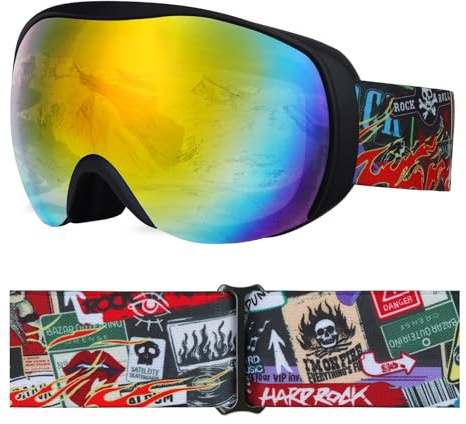 YooxArmor Masque de Ski Enfant OTG,Lunette de Ski Enfant 6 à 14 Ans,Anti 100% UV 400 Protection Antibuée Masques pour Garçons et Filles pour Ski Snowboard Autres Sports Hiver,Compatible avec Casque
