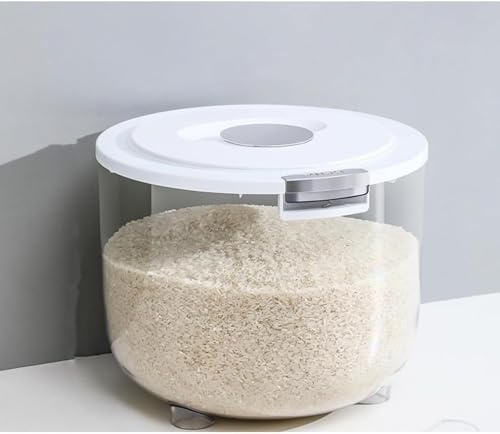 10kg Rice Storage Container Bin, Large Airtight Food Container BPA-Free Grain Storage Bucket with Lid and Measuring Cup for Flour Cereal Snacks for Home Kitchen