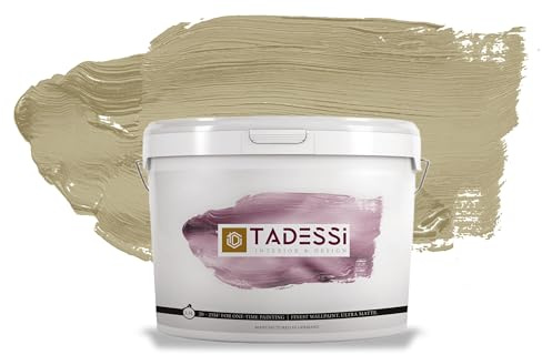 TADESSI Color Vista Wandfarbe Pastellgrün - Ocker - Mocha - Matte Dispersionsfarbe - Hochwertige Innenfarbe für Wand und Decke - 2.5 Liter