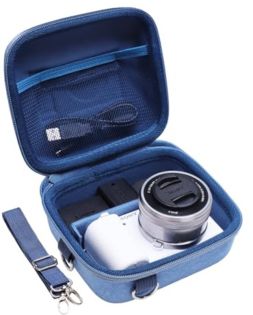 XANAD Kameratasche für Sony Alpha und ZV Reihe Kamera Blau | Kompatibel mit Sony Alpha 6700 / 6400 / 6100 / ZV-1 / ZV-1 II / ZV-E10 / ZVE10 ll / ZV-1F / FUJIFILM X100VI / X-HF1 Kompakte