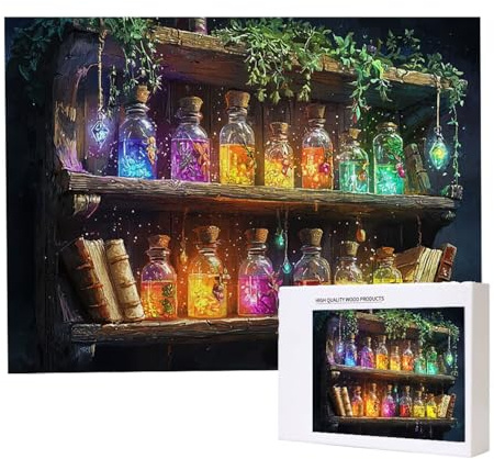 Jigsaw Puzzles für Erwachsene 3000 Teile, Herausforderndes Rätsel, Clevere Rätsel, Puzzlespiele für Die Ganze Familie, Geschenke für Frauen, Geschenke für Männer, Thema: (Farbige Flasche) n-71